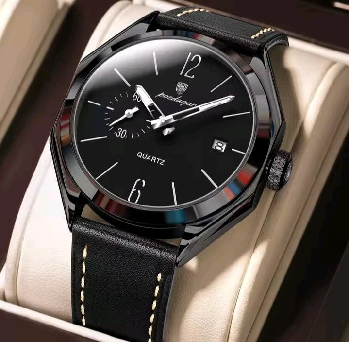 POEDAGAR Men's Quartz Analog Watch