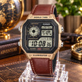 Retro Genuine Leather Strap For Casio Ae-1200 /1300 A158w A168 W-216h Ae1200 Vintage Watch Band Convex Mouth Men's Bracelet 18mm