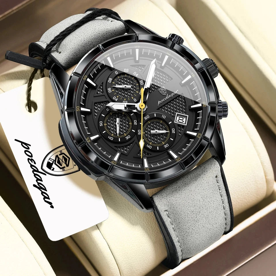 POEDAGAR Men's Quartz Waterproof Watch