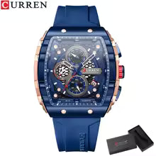 ONOLA6853 Men's Quartz Chronograph Watch Silicone Strap Sports Luxury Wristwatch